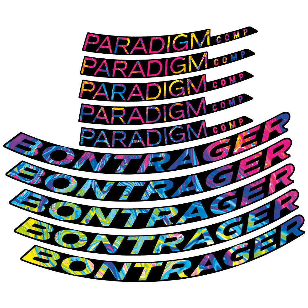 Stickers Bontrager Paradigm Comp TLR Disc 2022 compatibles Autocollants roues Route