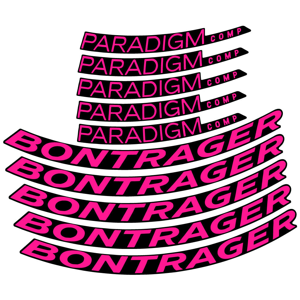 Stickers Bontrager Paradigm Comp TLR Disc 2022 compatibles Autocollants roues Route