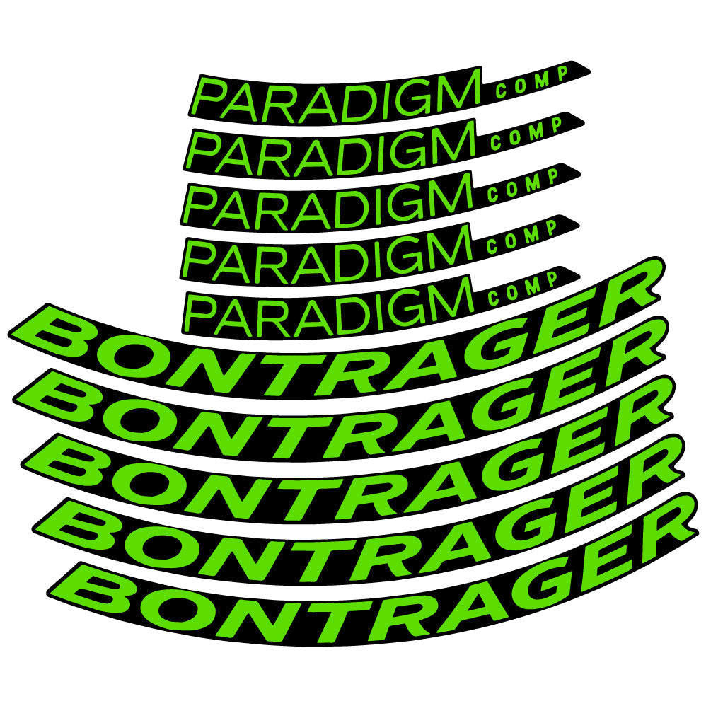 Stickers Bontrager Paradigm Comp TLR Disc 2022 compatibles Autocollants roues Route