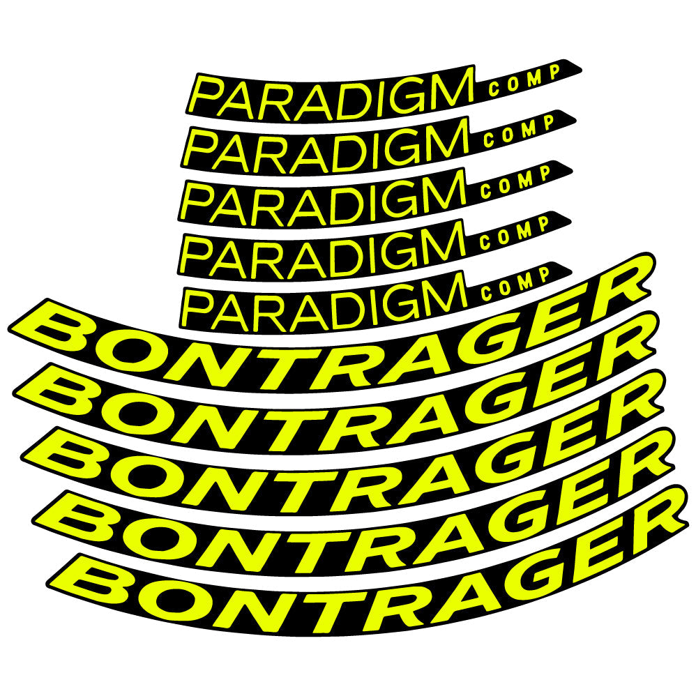 Stickers Bontrager Paradigm Comp TLR Disc 2022 compatibles Autocollants roues Route
