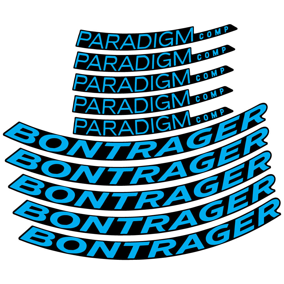 Stickers Bontrager Paradigm Comp TLR Disc 2022 compatibles Autocollants roues Route