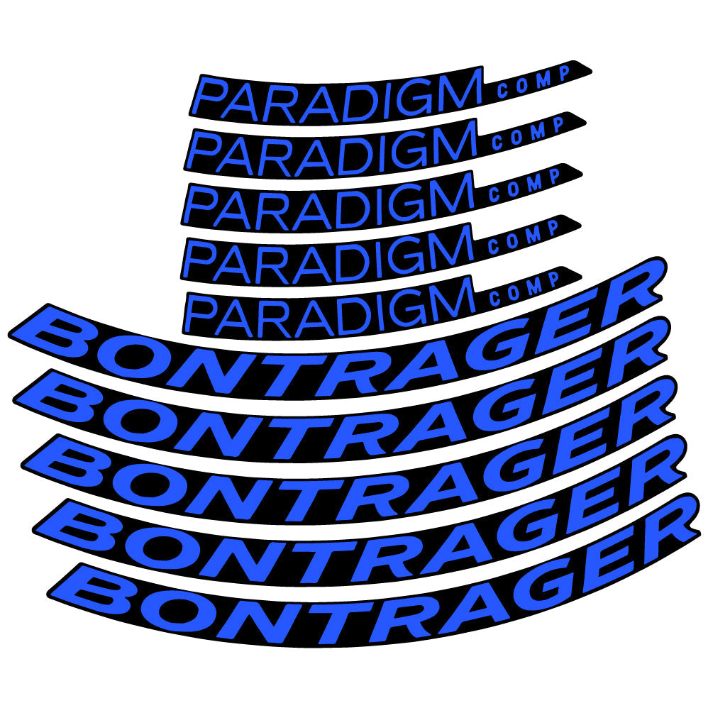 Stickers Bontrager Paradigm Comp TLR Disc 2022 compatibles Autocollants roues Route