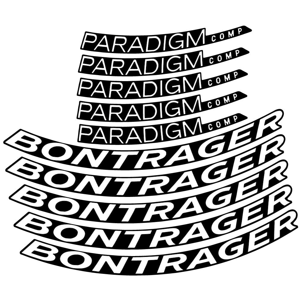 Stickers Bontrager Paradigm Comp TLR Disc 2022 compatibles Autocollants roues Route