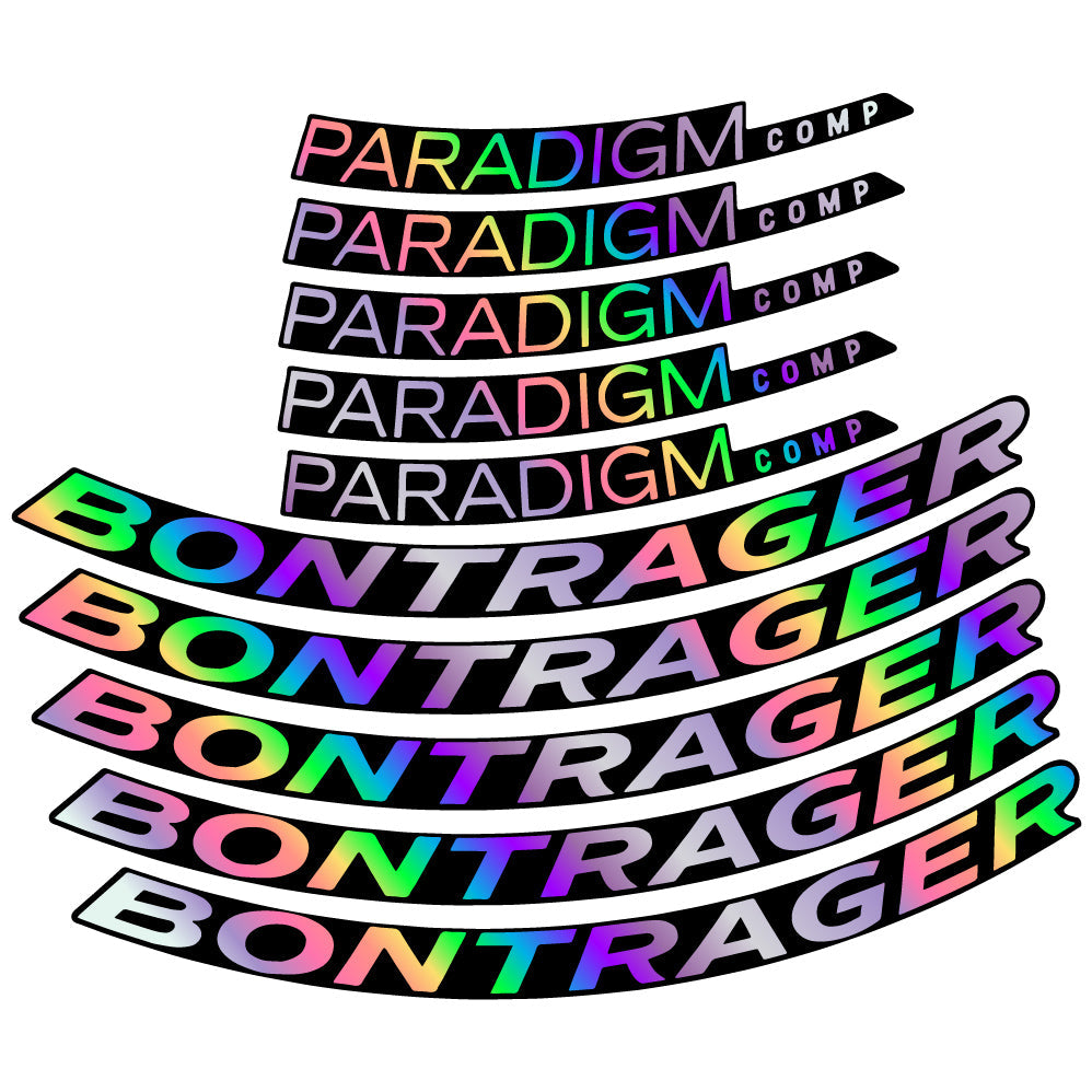 Stickers Bontrager Paradigm Comp TLR Disc 2022 compatibles Autocollants roues Route