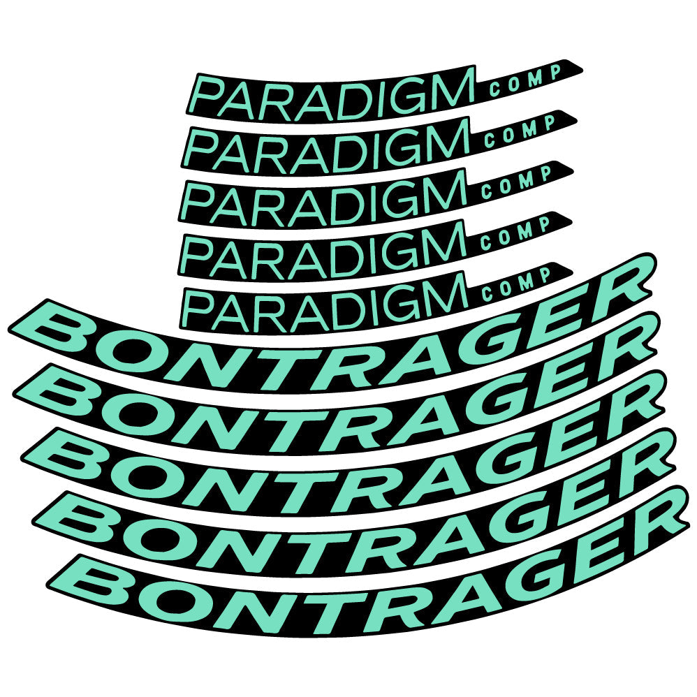 Stickers Bontrager Paradigm Comp TLR Disc 2022 compatibles Autocollants roues Route