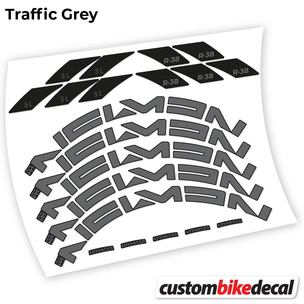 Trafc Grey decal for Newmen Advanced SL R.38 Carbon road wheel 35mm – bike sticker vinyl