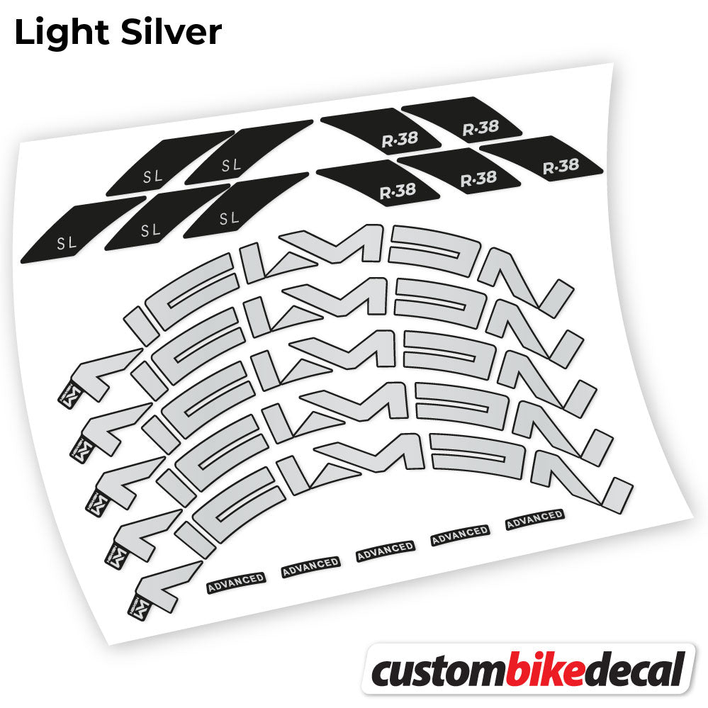 Light Silver decal for Newmen Advanced SL R.38 Carbon road wheel 35mm – bike sticker vinyl