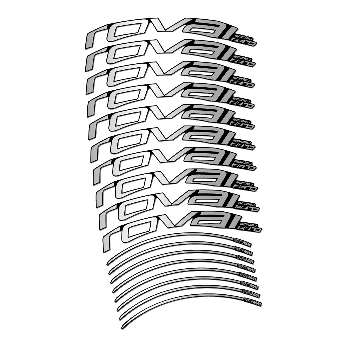 Stickers compatibles Roval CL 32 Disc pour jantes route 32 mm – autocollants vinyle - Argent