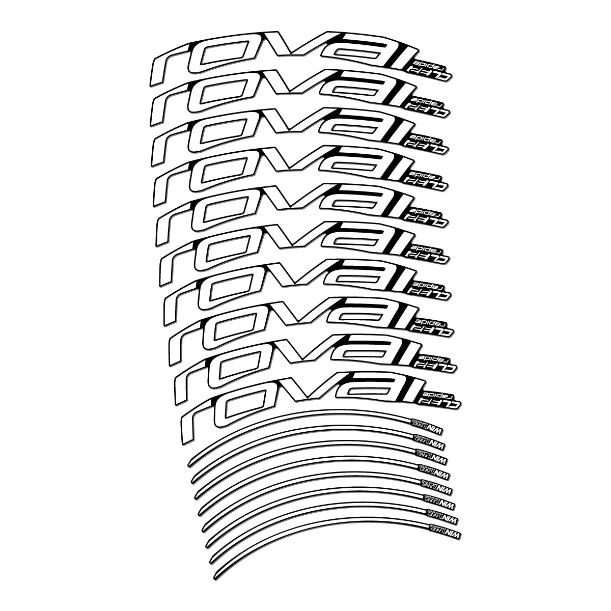 Stickers compatibles Roval CL 32 Disc pour jantes route 32 mm – autocollants vinyle - Blanc