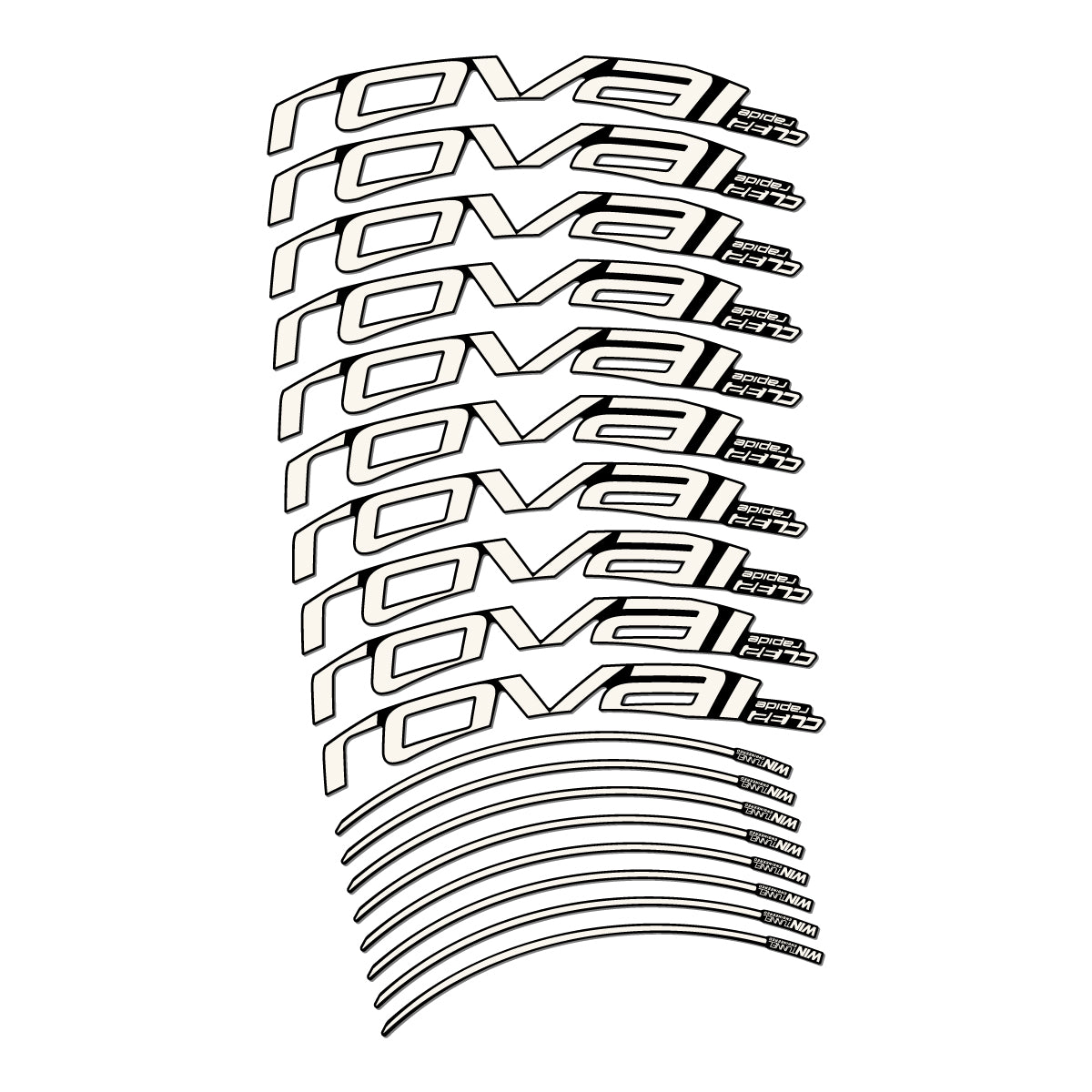 Stickers compatibles Roval CL 32 Disc pour jantes route 32 mm – autocollants vinyle - Blanc Cassé