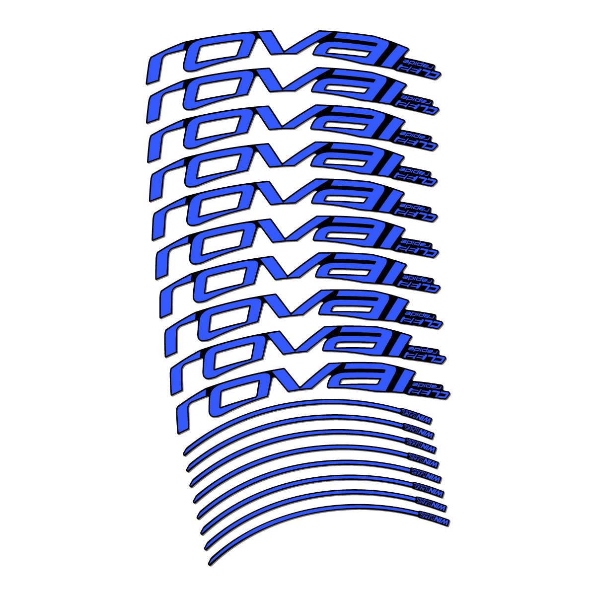 Stickers compatibles Roval CL 32 Disc pour jantes route 32 mm – autocollants vinyle - Bleu