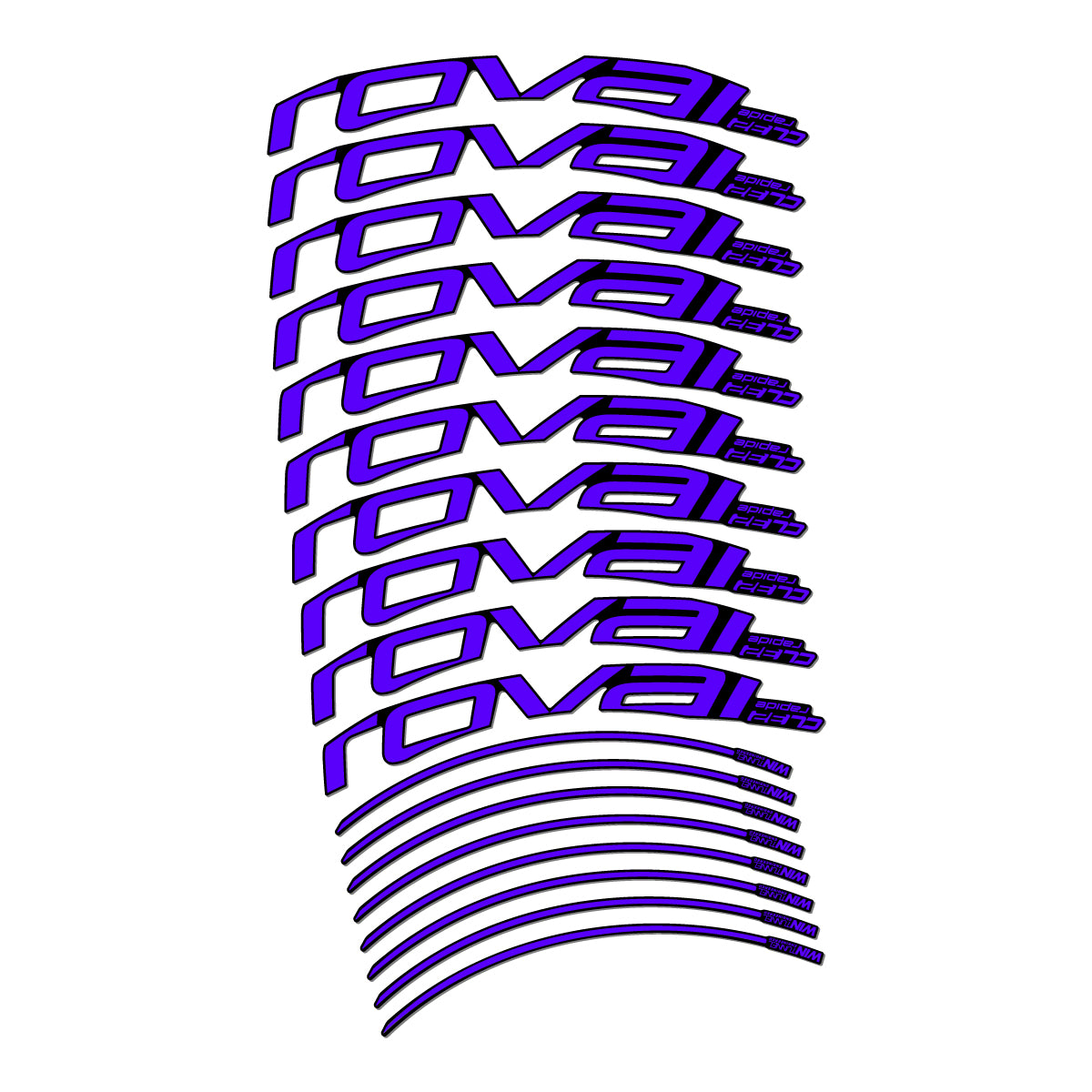 Stickers compatibles Roval CL 32 Disc pour jantes route 32 mm – autocollants vinyle - Bleu Reflex