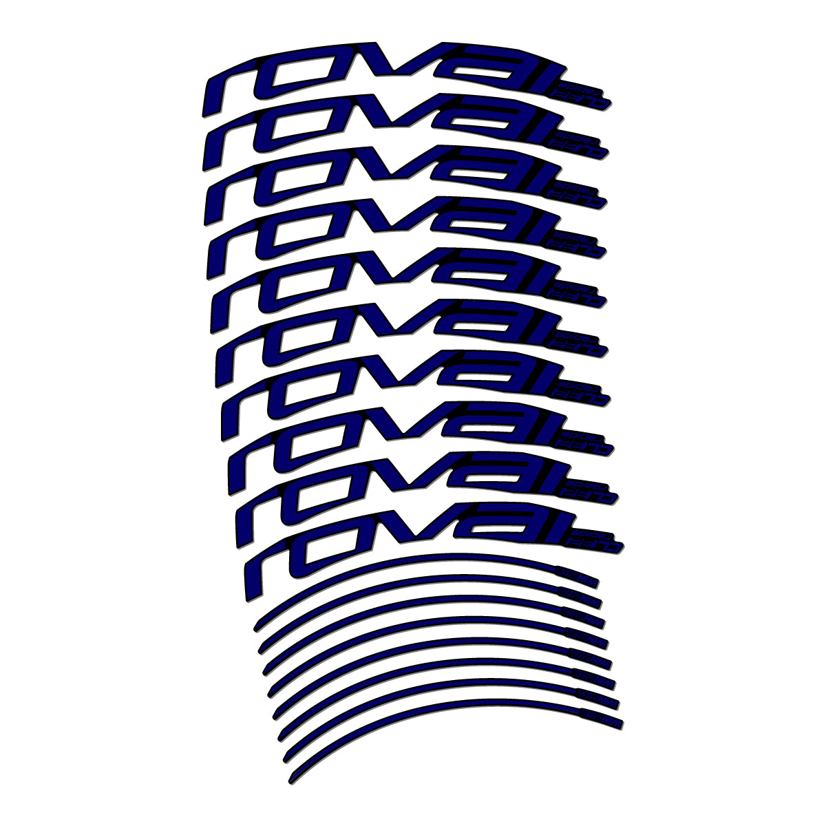 Stickers compatibles Roval CL 32 Disc pour jantes route 32 mm – autocollants vinyle - Bleu Scandinave