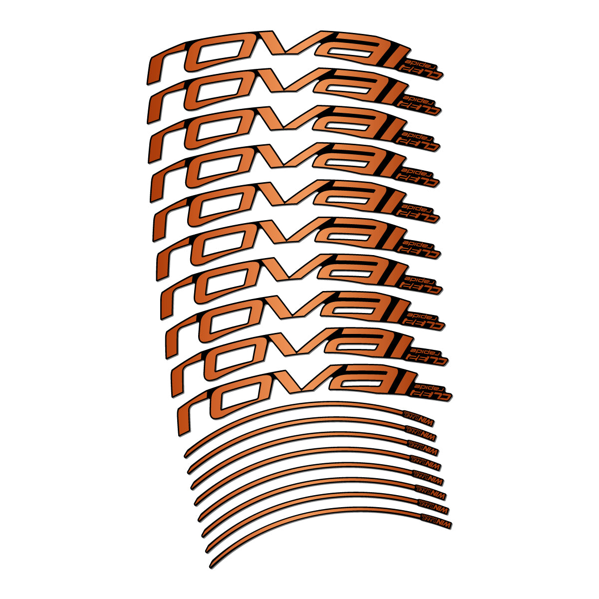 Stickers compatibles Roval CL 32 Disc pour jantes route 32 mm – autocollants vinyle - Bronze