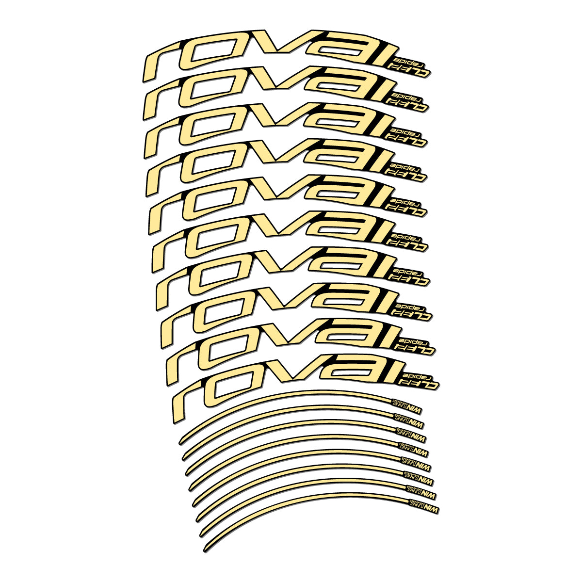 Stickers compatibles Roval CL 32 Disc pour jantes route 32 mm – autocollants vinyle - Crème