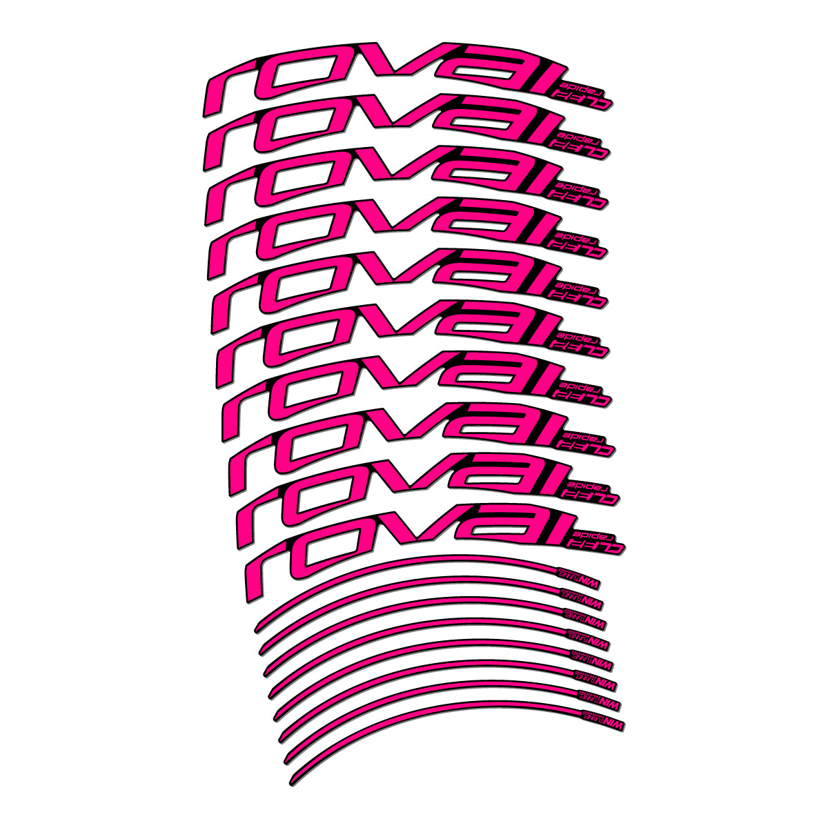 Stickers compatibles Roval CL 32 Disc pour jantes route 32 mm – autocollants vinyle - Fuchsia