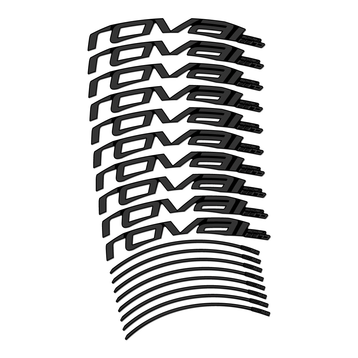Stickers compatibles Roval CL 32 Disc pour jantes route 32 mm – autocollants vinyle - Gris Anthracite