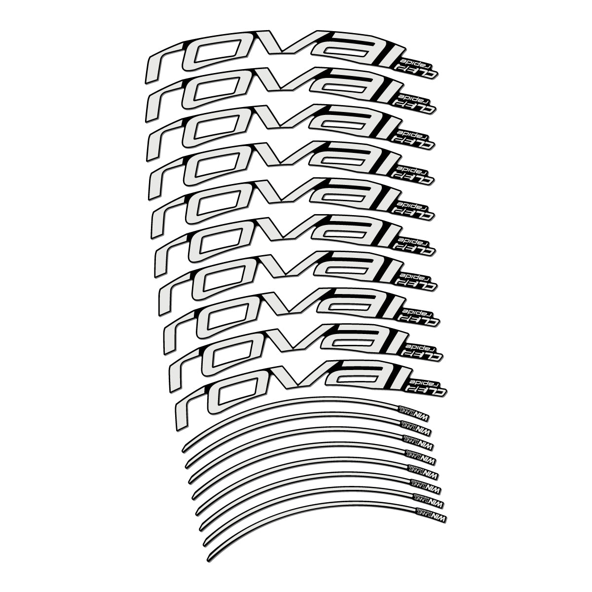 Stickers compatibles Roval CL 32 Disc pour jantes route 32 mm – autocollants vinyle - Gris Perle