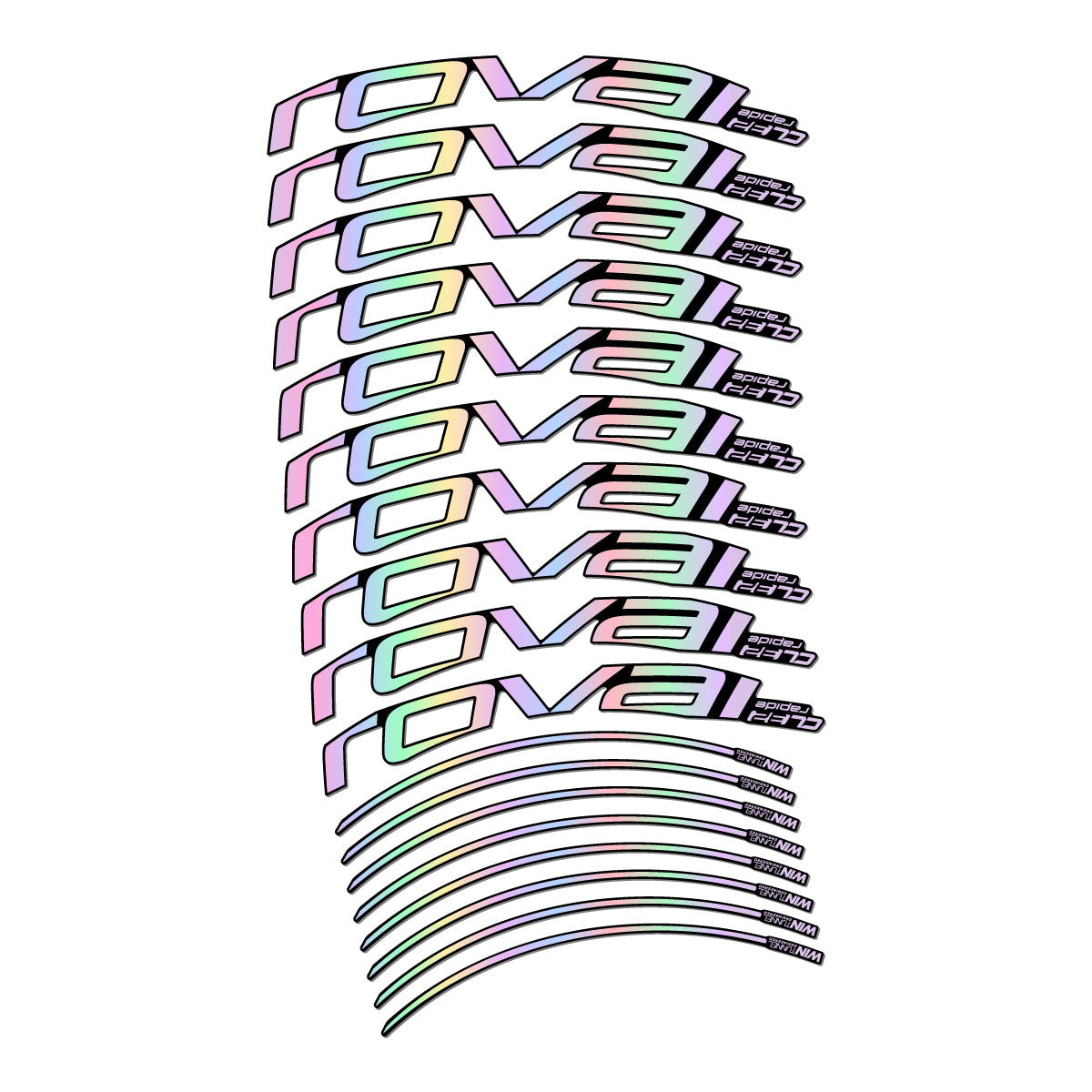 Stickers compatibles Roval CL 32 Disc pour jantes route 32 mm – autocollants vinyle - Holographique