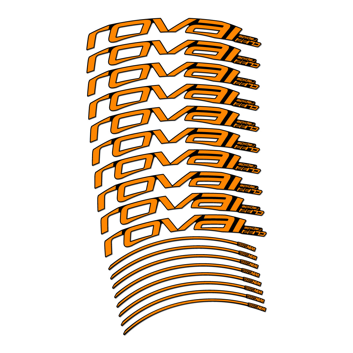 Stickers compatibles Roval CL 32 Disc pour jantes route 32 mm – autocollants vinyle - Jaune Safran