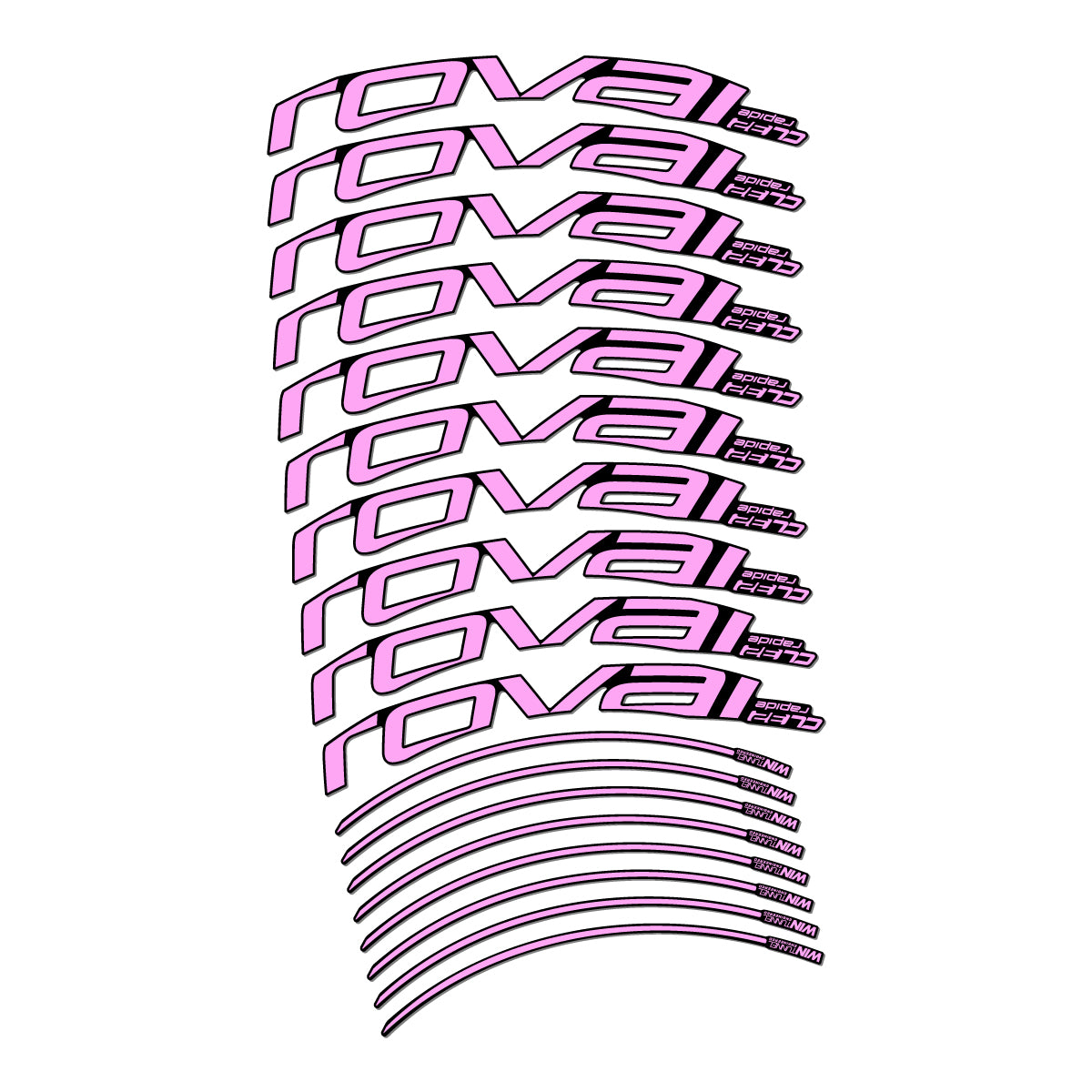Stickers compatibles Roval CL 32 Disc pour jantes route 32 mm – autocollants vinyle - Lilas Clair