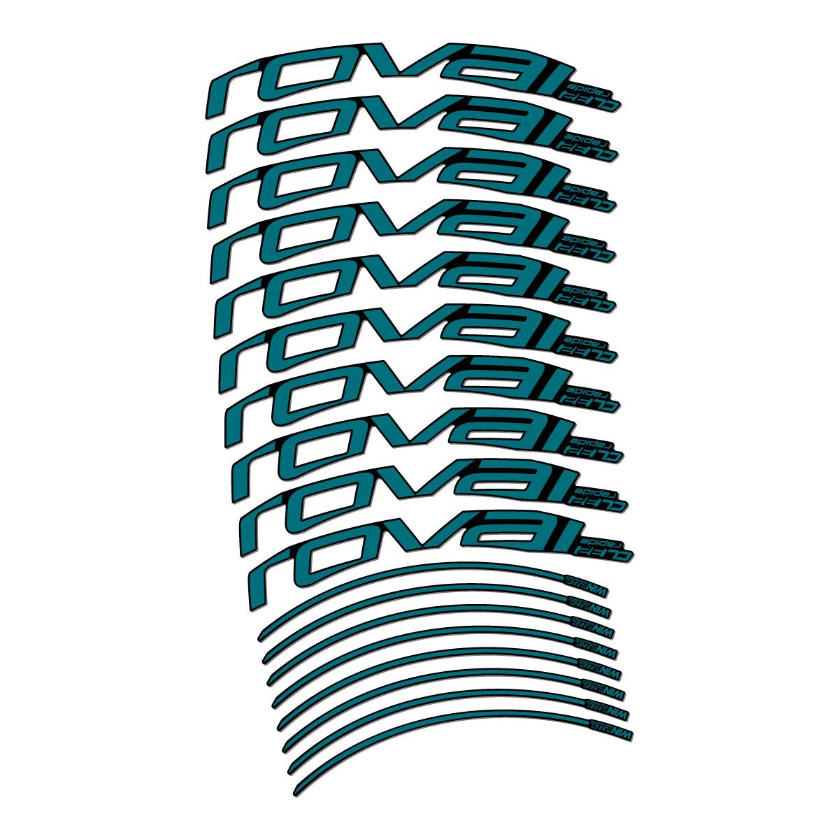 Stickers compatibles Roval CL 32 Disc pour jantes route 32 mm – autocollants vinyle - Pétrole Foncé