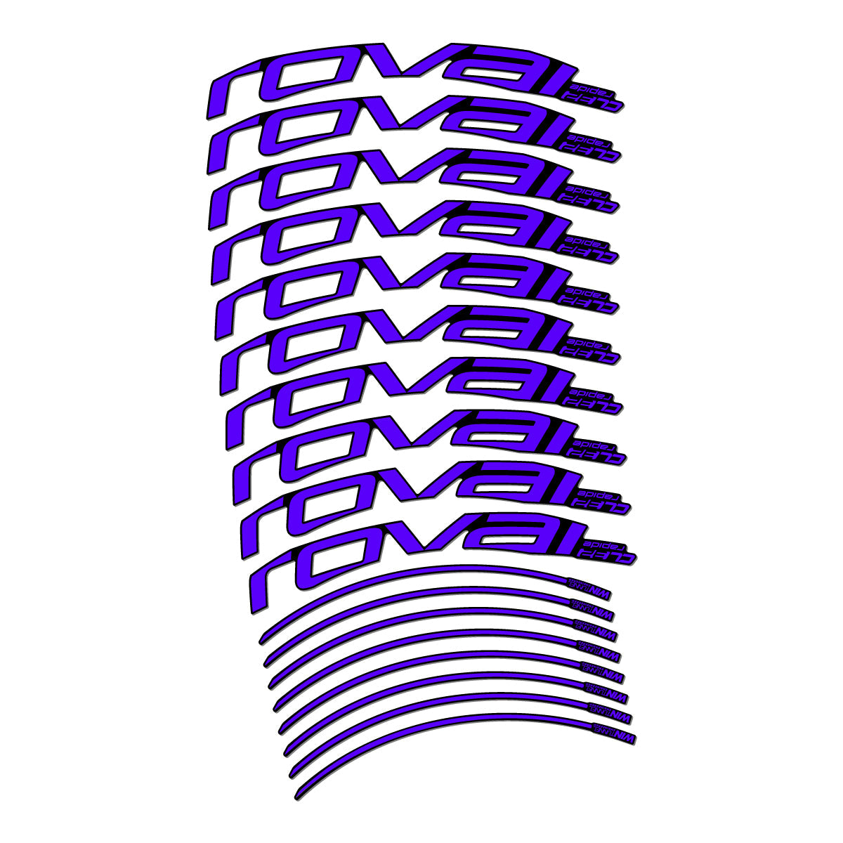 Reflex Blue decal for Roval CL 32 Disc road wheel 32mm – bike sticker vinyl