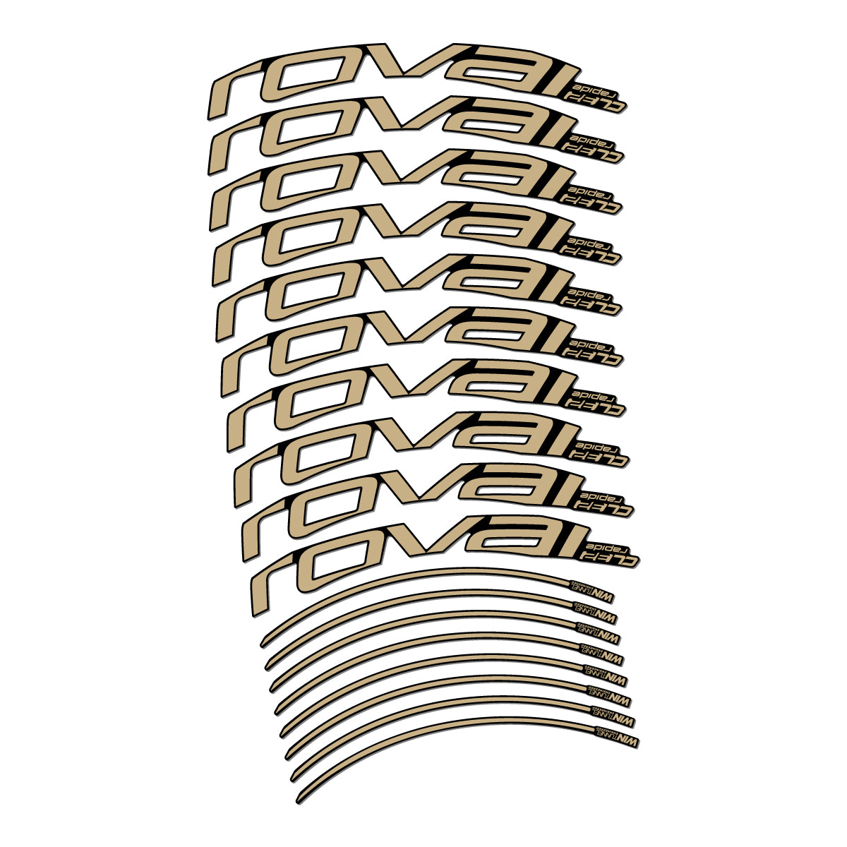 Stickers compatibles Roval CL 32 Disc pour jantes route 32 mm – autocollants vinyle - Sable