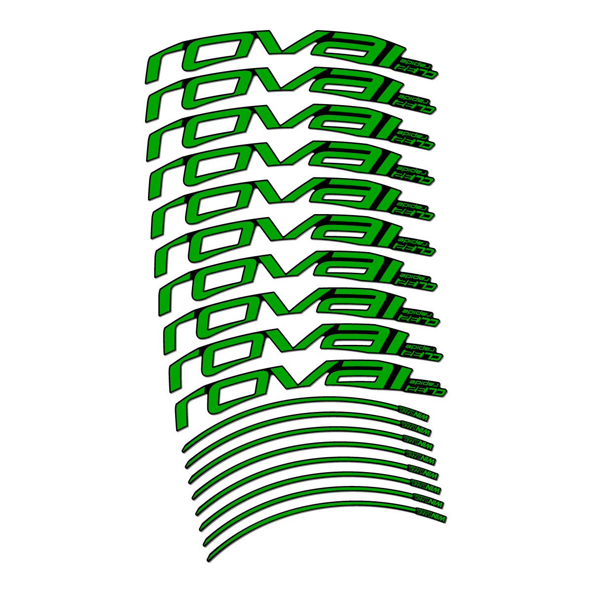 Stickers compatibles Roval CL 32 Disc pour jantes route 32 mm – autocollants vinyle - Vert