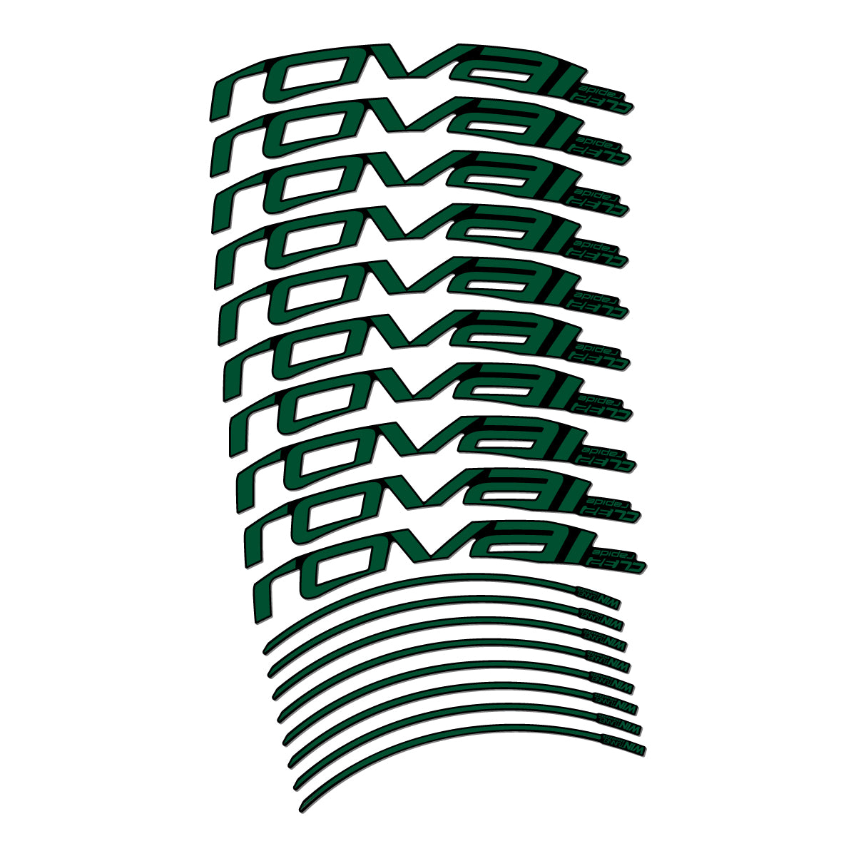 Stickers compatibles Roval CL 32 Disc pour jantes route 32 mm – autocollants vinyle - Vert Foncé