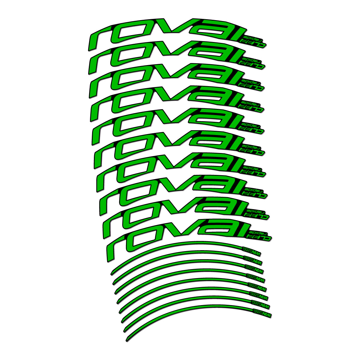 Stickers compatibles Roval CL 32 Disc pour jantes route 32 mm – autocollants vinyle - Vert Herbe