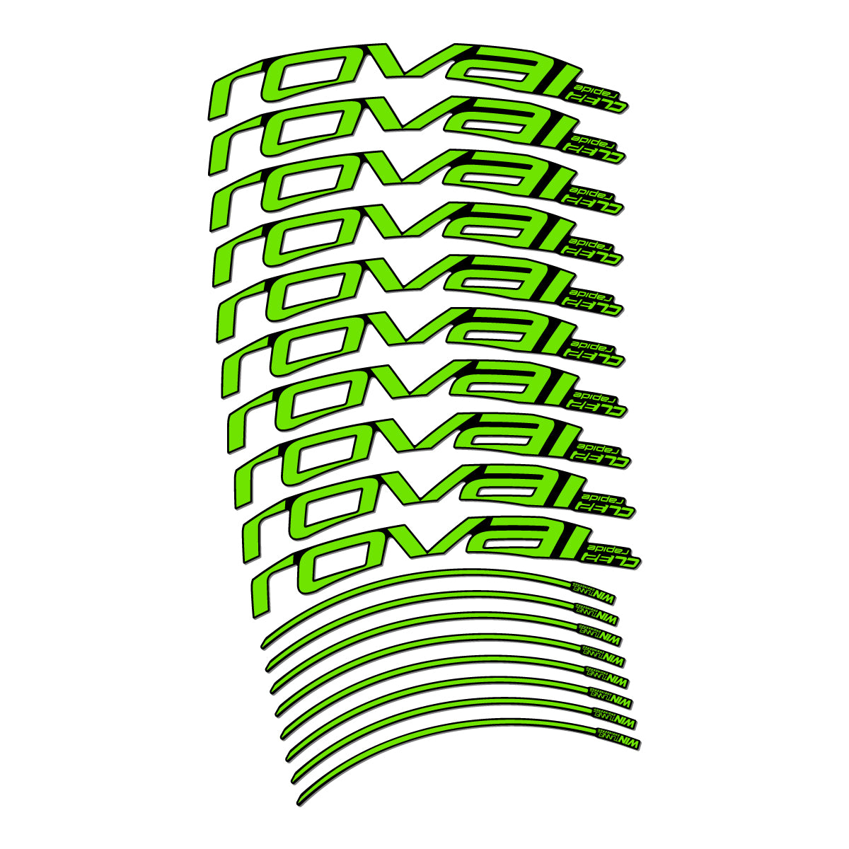 Stickers compatibles Roval CL 32 Disc pour jantes route 32 mm – autocollants vinyle - Vert Pistache