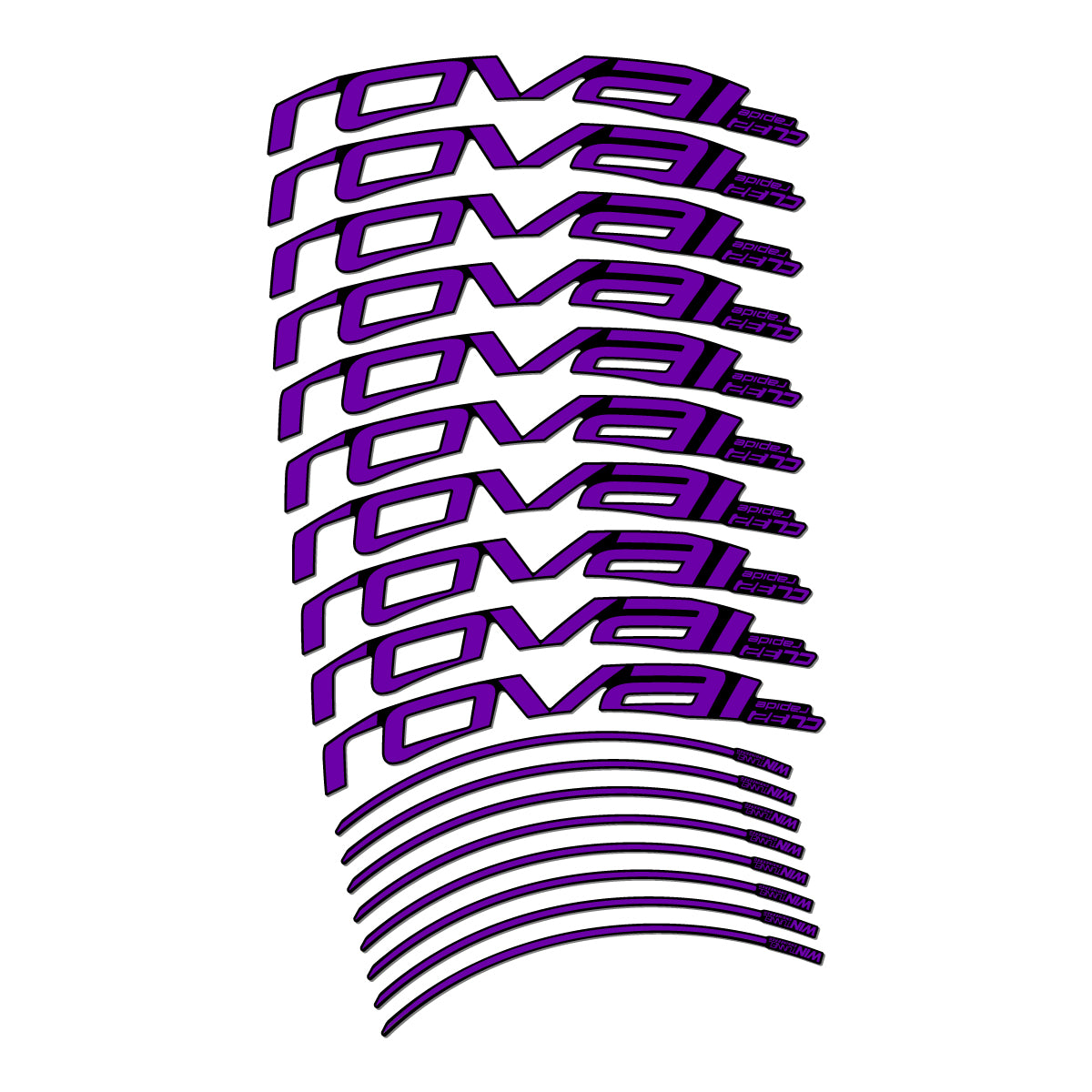 Stickers compatibles Roval CL 32 Disc pour jantes route 32 mm – autocollants vinyle - Violet