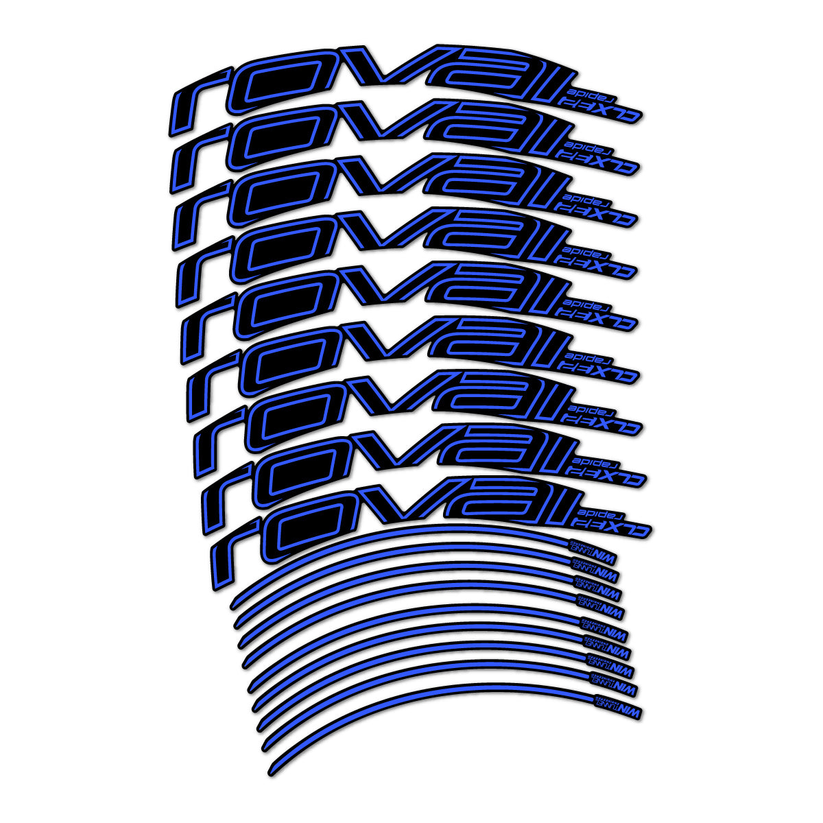 Stickers compatibles Roval CLX 32 2016-2018 pour jantes route 32 mm – autocollants vinyle - Bleu