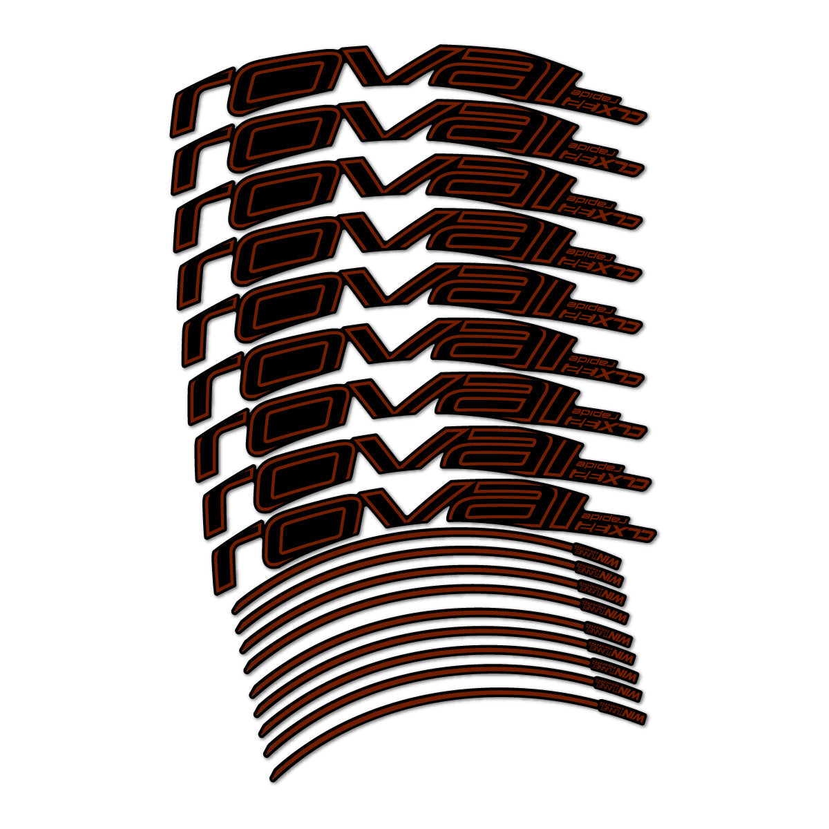 Brown decal for Roval CLX 32 2016-2018 road wheel 32mm – bike sticker vinyl