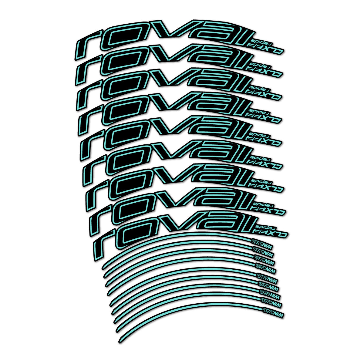 Blue Green decal for Roval CLX 32 2016-2018 road wheel 32mm – bike sticker vinyl