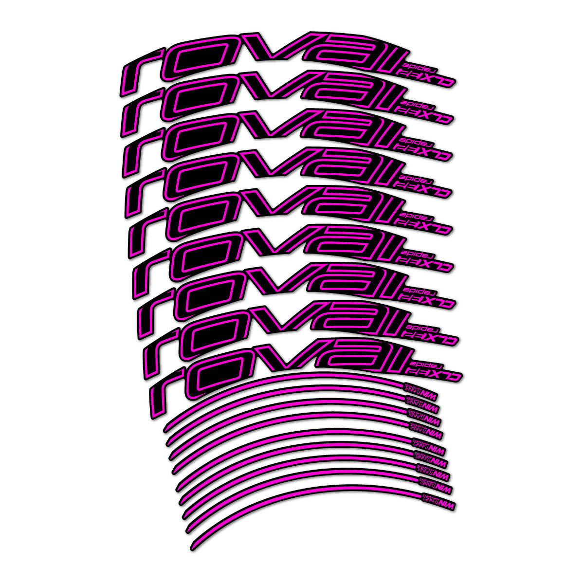 Fuchsia Neon decal for Roval CLX 32 2016-2018 road wheel 32mm – bike sticker vinyl