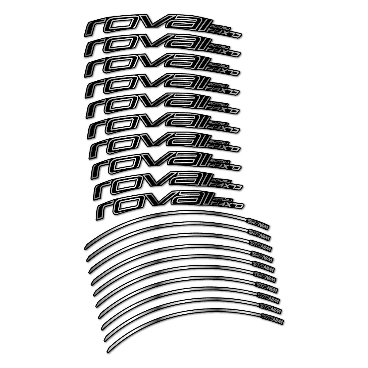 Chrome Silver decal for Roval CLX 32 Rim Brake road wheel 32mm – bike sticker vinyl