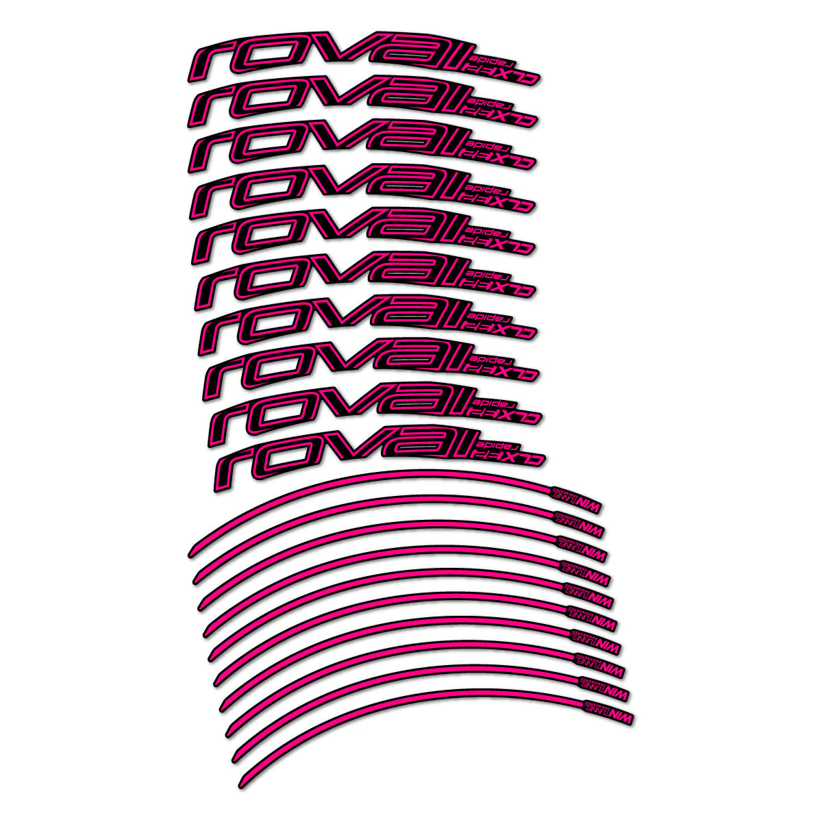 Fuchsia decal for Roval CLX 32 Rim Brake road wheel 32mm – bike sticker vinyl