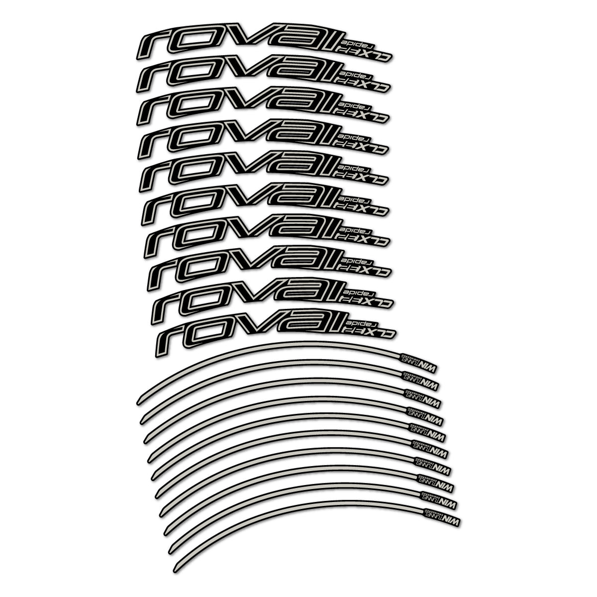 Stickers compatibles Roval CLX 32 frein sur jante pour jantes route 32 mm – autocollants vinyle - Gris Pastel