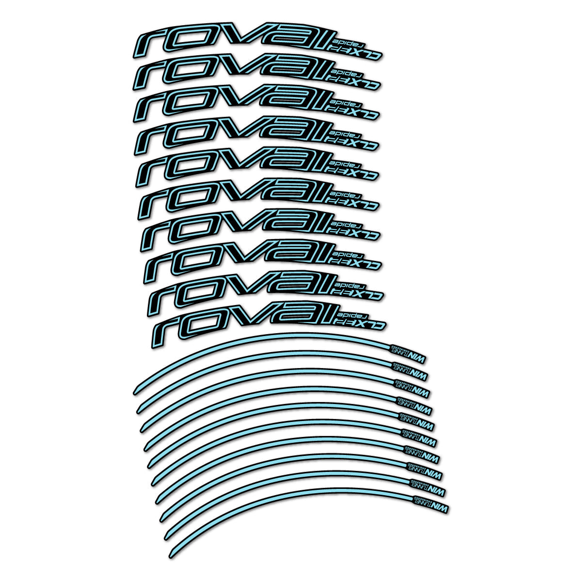 Sky Blue decal for Roval CLX 32 Rim Brake road wheel 32mm – bike sticker vinyl