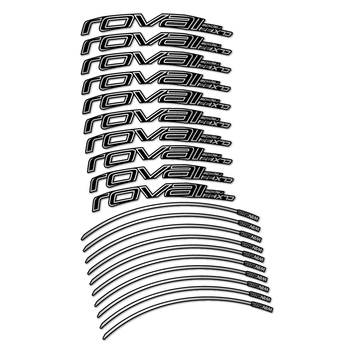 Light Silver decal for Roval CLX 32 Rim Brake road wheel 32mm – bike sticker vinyl