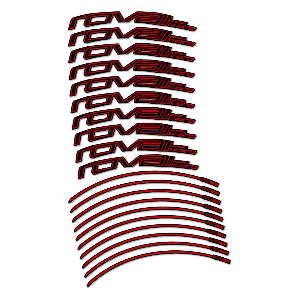 Medium Red decal for Roval CLX 32 Rim Brake road wheel 32mm – bike sticker vinyl