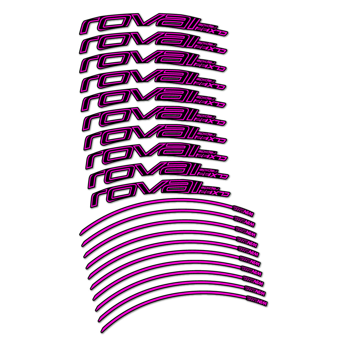 Fuchsia Neon decal for Roval CLX 32 Rim Brake road wheel 32mm – bike sticker vinyl