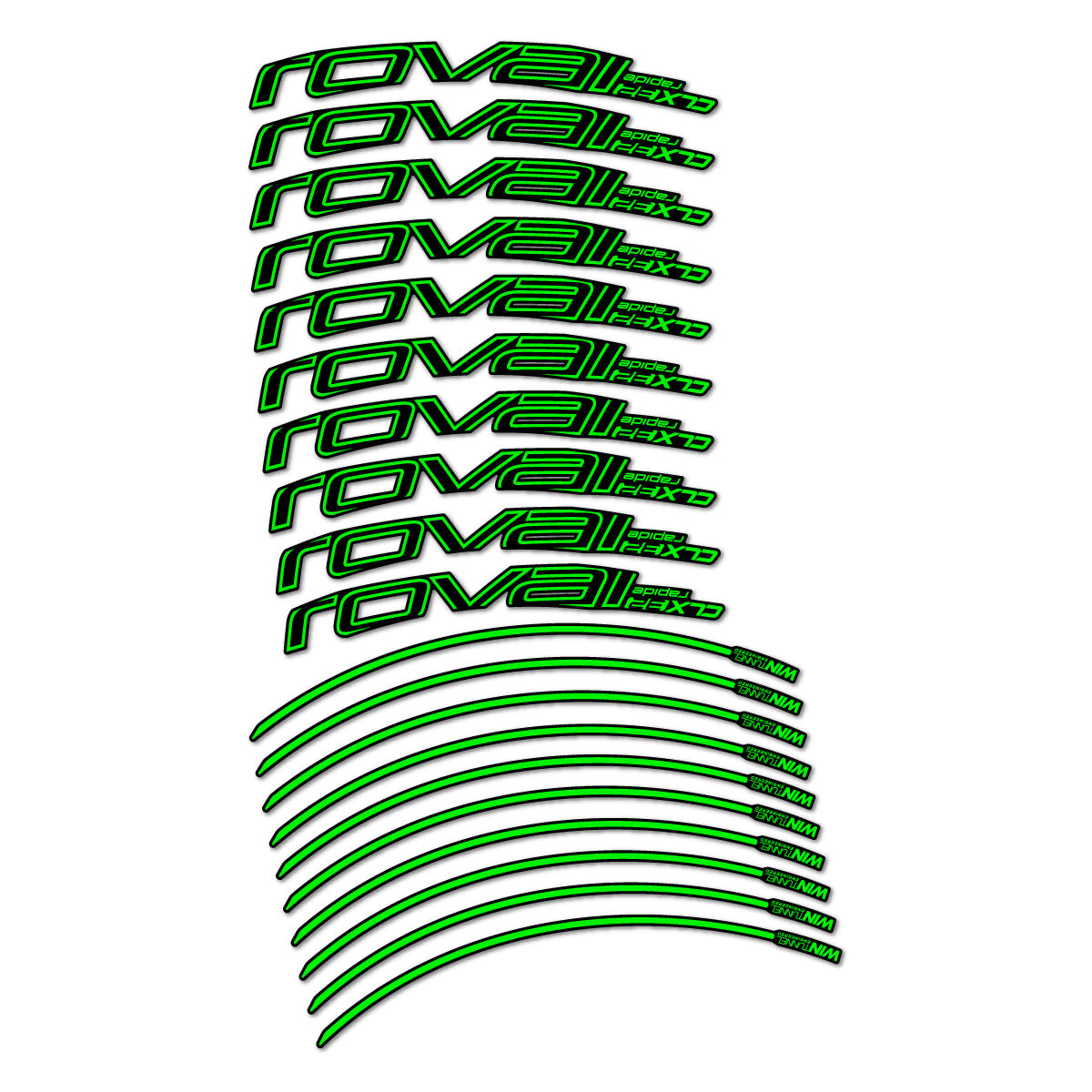 Neon Green decal for Roval CLX 32 Rim Brake road wheel 32mm – bike sticker vinyl