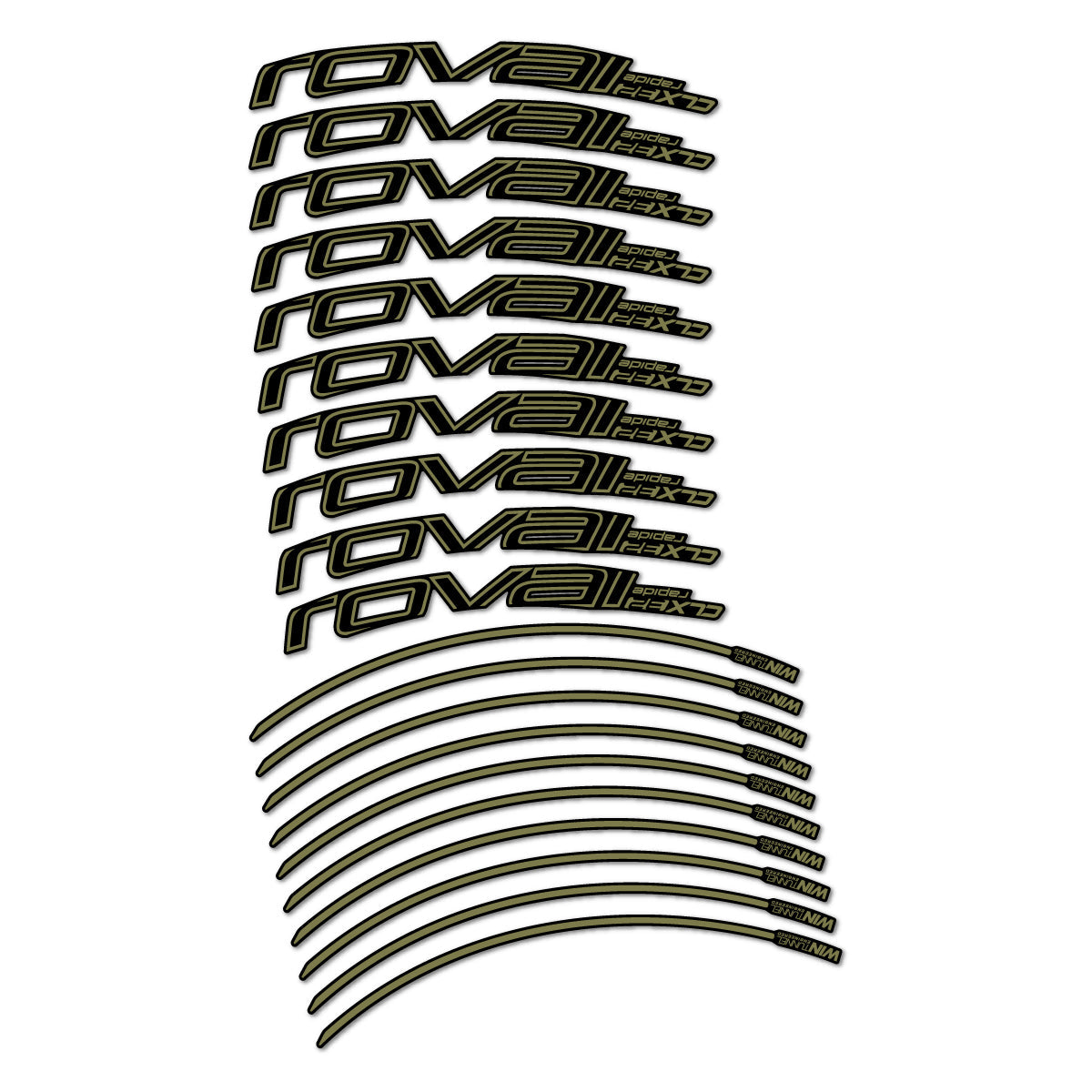 Khaki decal for Roval CLX 32 Rim Brake road wheel 32mm – bike sticker vinyl
