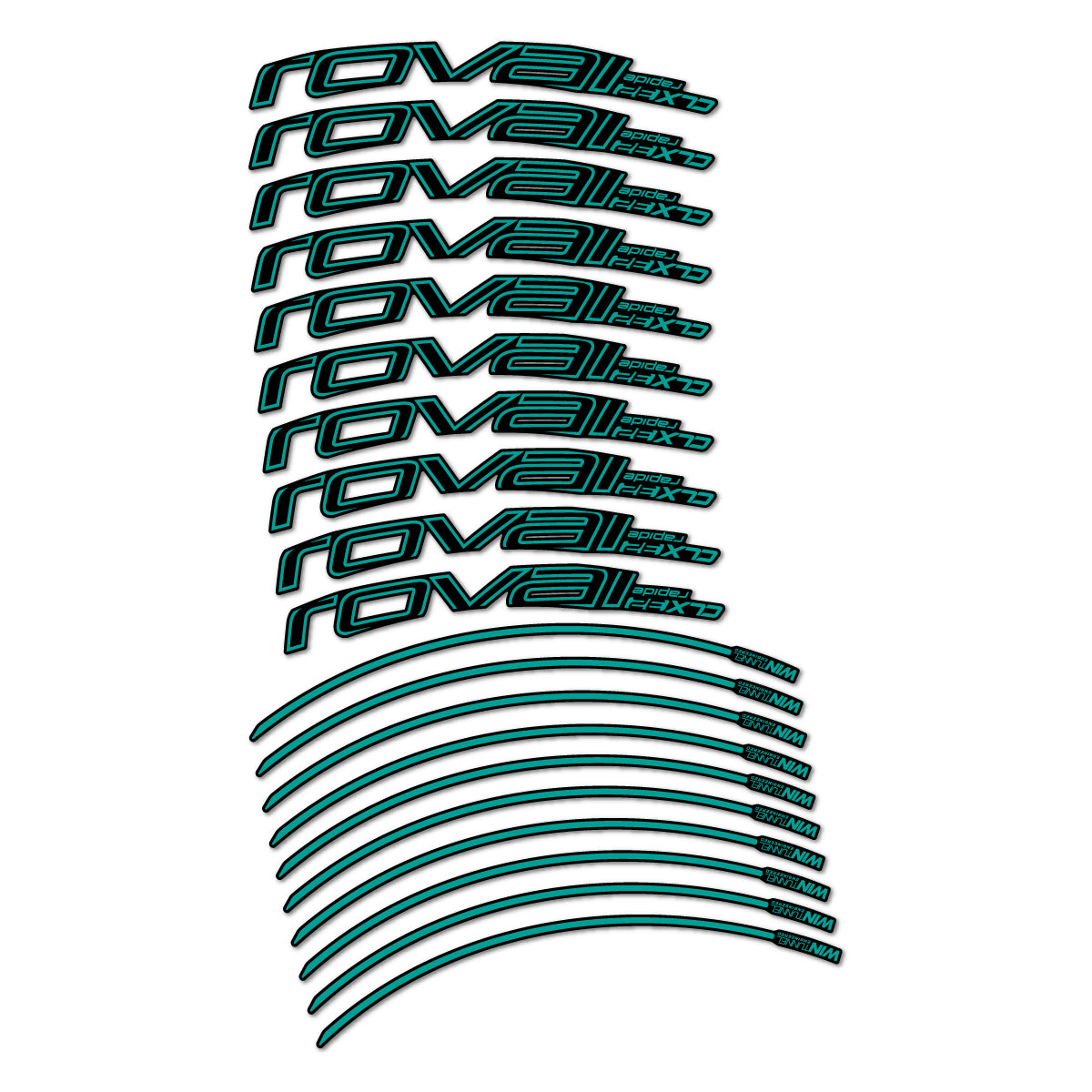 Stickers compatibles Roval CLX 32 frein sur jante pour jantes route 32 mm – autocollants vinyle - Pétrole