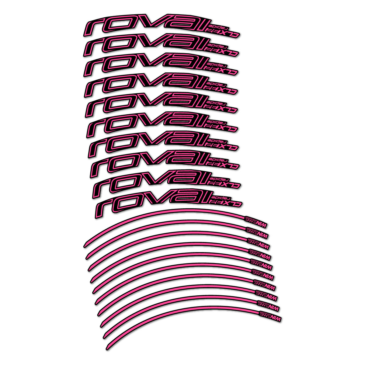 Stickers compatibles Roval CLX 32 frein sur jante pour jantes route 32 mm – autocollants vinyle - Rose Bonbon
