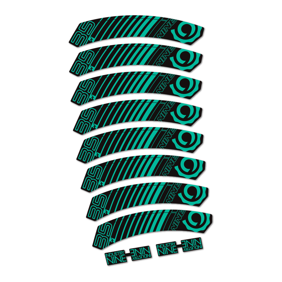 Green Turquoise decal for Industry Nine i35 2018 road wheel 35mm – bike sticker vinyl