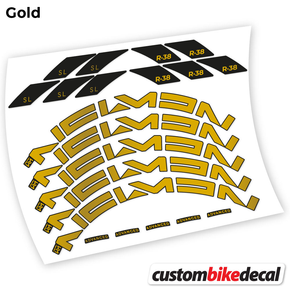Gold decal for Newmen Advanced SL R.38 Carbon road wheel 35mm – bike sticker vinyl